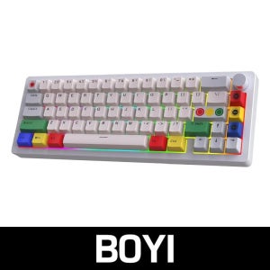 BOYI GMK67-65 알루미늄 합금 무선 게이밍 키보드 실버