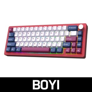BOYI GMK67-65 알루미늄 합금 무선 게이밍 키보드 레드