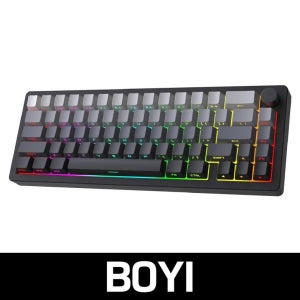 BOYI GMK67-65 알루미늄 합금 무선 게이밍 키보드 블랙