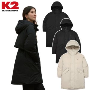 K2 수지 씬에어 바이브 야상 롱패딩 구스 스트링 점퍼