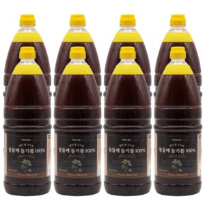 [이장네] 통들깨 100% 들기름 1.8리터 대용량 1.8L, 8개