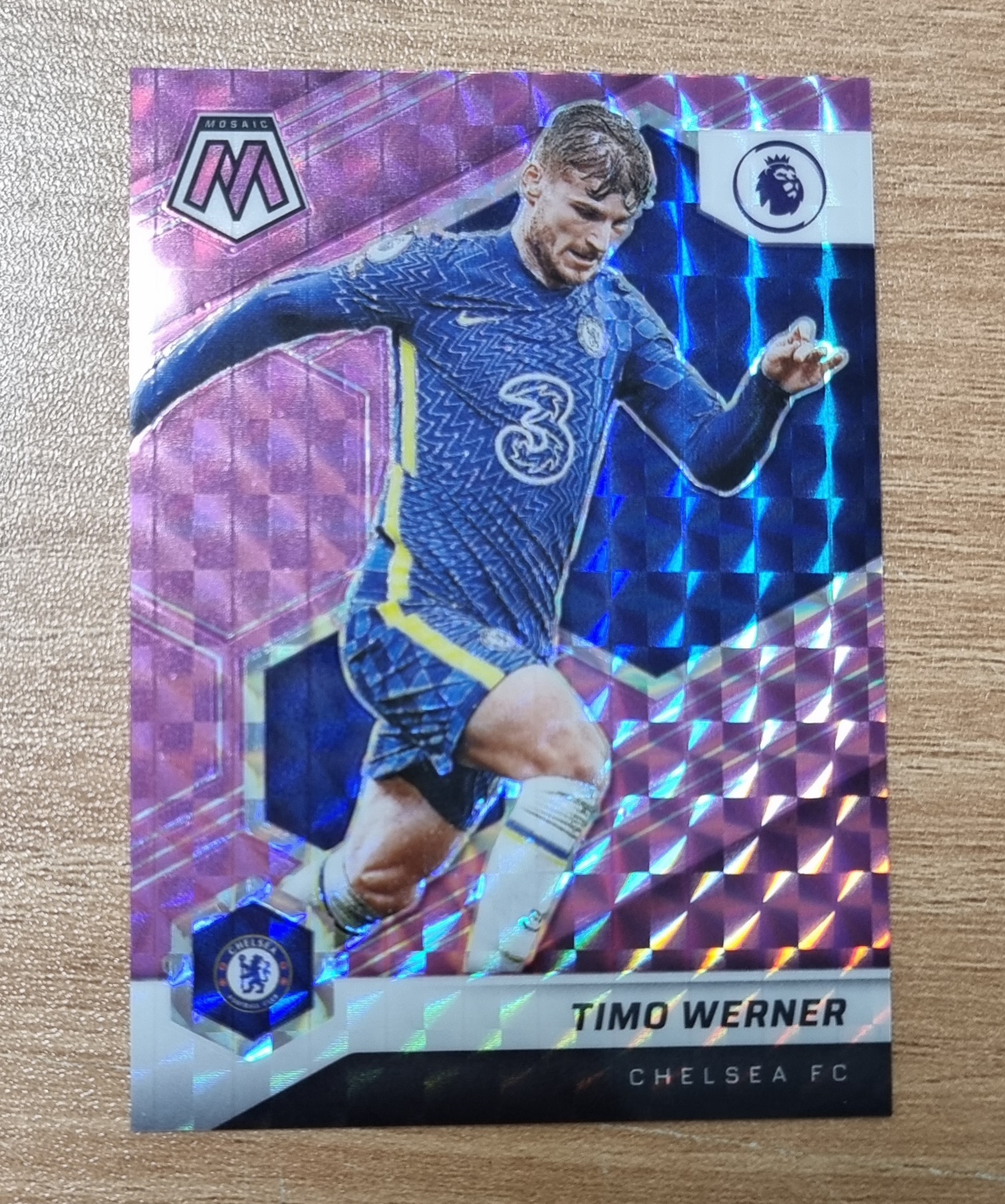 49한정판 티모 베르너 2021-22 Mosaic EPL Timo Werner Purple Mosaic Prizm No-9 축구카드