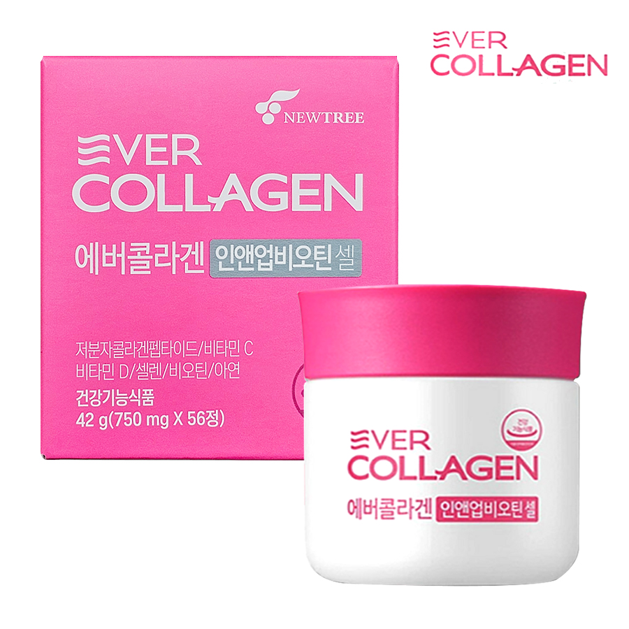 <b>에버콜라겐 인앤업 비오틴 셀</b> 저분자 피쉬 콜라겐 펩타이드 먹는 비오틴 피부건강 4주분