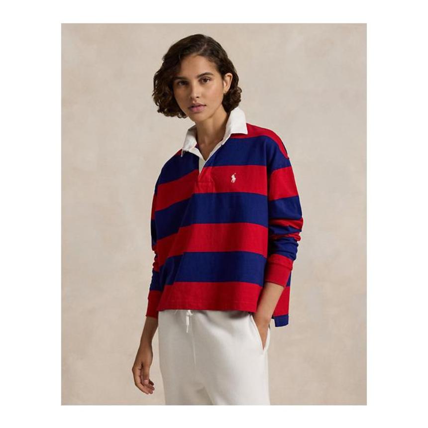 폴로 랄프로렌 여성 Striped Cropped Jersey Rugby Shirt