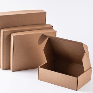 종이박스 무지 상자 낮은 납작 보관함 수납 정리함 직사각 골판지 크라프트 1호 10개