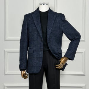 지이크 파렌하이트 남자자켓 24FW 글렌체크 블레이저 멜란지블루