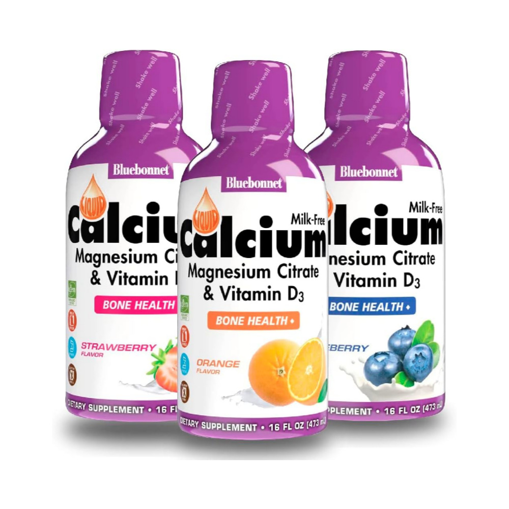 블루보넷 리퀴드 <b>칼슘 시트레이트 마그네슘 비타민D3</b> 3가지맛 473ml 3병