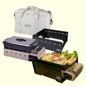 캠프 원버너 플레이트 자전식 가버너 플랫 버너 가방 캠핑용 풀세트