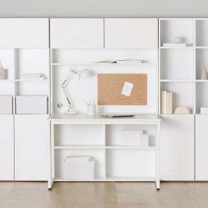 플레인 책상 책장 세트 초등학생책상 어린이 학생 1200x600mm, (분리형) 화이트