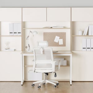 플레인 책상 책장 세트 초등학생책상 어린이 학생 1200x600mm, (분리형) 크림버치