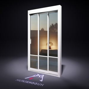 네츄럴 아파트 현관중문 3연동중문 시공설치 / 초슬림 띠장디자인A 일반투명유리