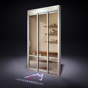 더 모던 아파트 현관중문 3연동중문 시공설치 / 풀윈도우 오리지널컬러 투명강화유리