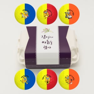 스릭슨 Q스타 디바이드 반반컬러 6구 계란골프공 캐릭터 골프공선물