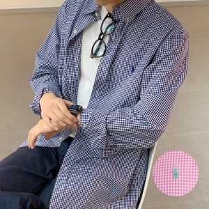 폴로 랄프로렌 남성 체크 셔츠 깅엄 남방