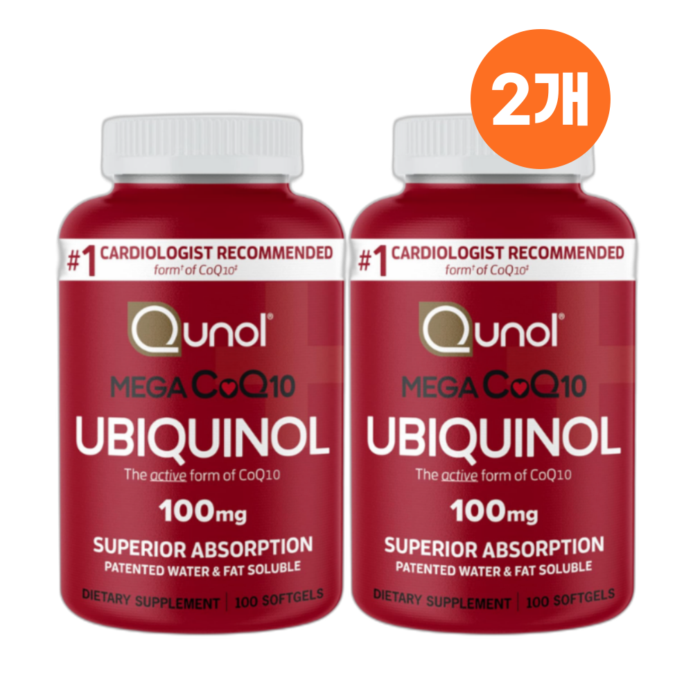 퀴놀 메가코큐텐 <b>유비퀴놀</b> 코큐텐 CoQ10 <b>100mg</b> 큐놀 고약사코큐텐 100캡슐2개