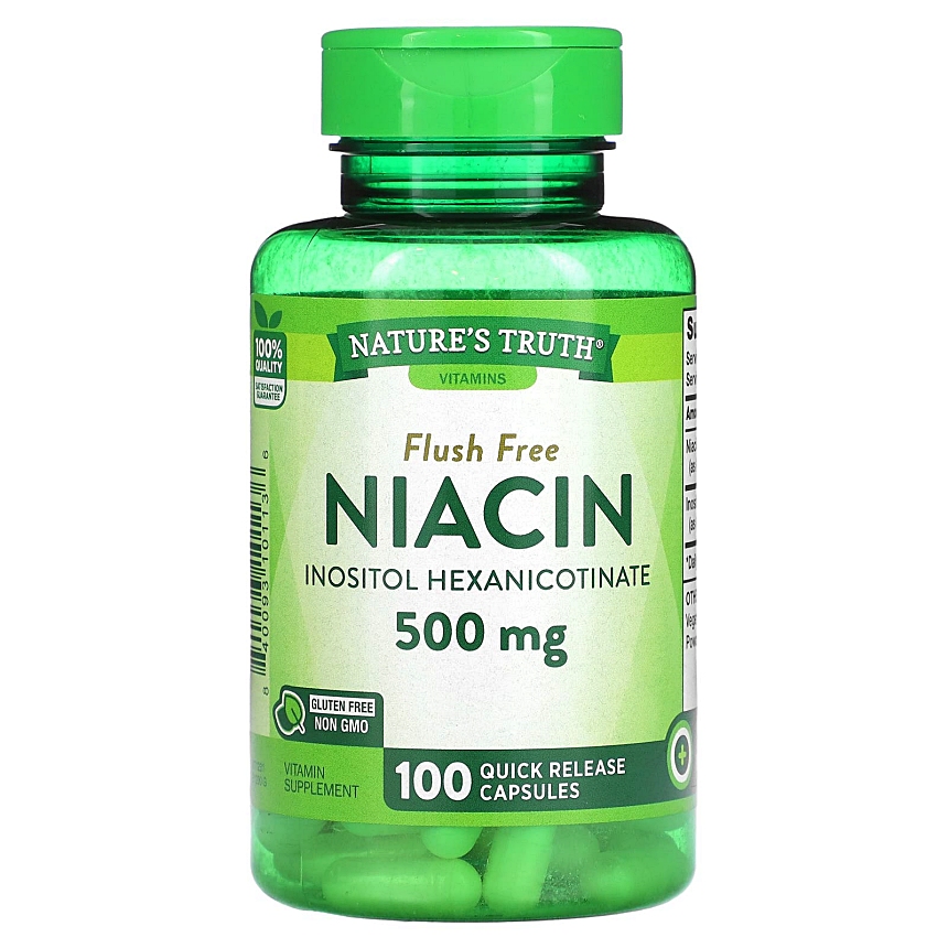 <b>네이처스트루</b> 니아신 500mg (플러쉬 프리) 퀵 릴리스 100캡슐