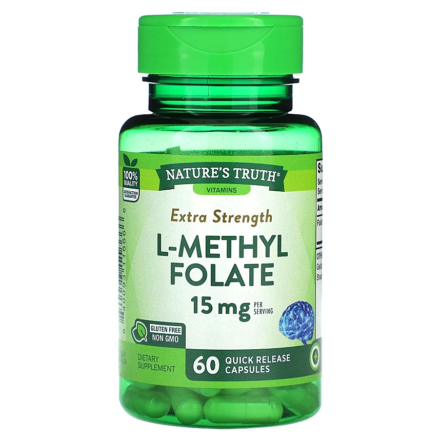 <b>네이처스트루</b> 엑스트라 L-메틸 엽산 15mg 퀵 릴리스 60캡슐