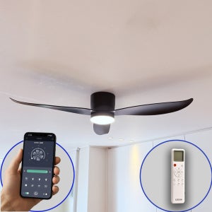 [스마트] 제트블랙 에어룩스 BLDC V2 실링팬 조명 42형 (113cm) 제트블랙 조명