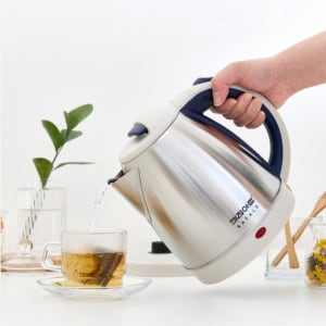 키친아트 입구넓은 스텐 전기포트 1.5L 간편세척 전기주전자 원터치 커피 포트기