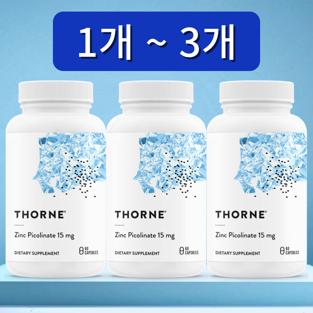 쏜리서치 아연 <b>피콜리네이트</b> 15mg 60캡슐, 3개