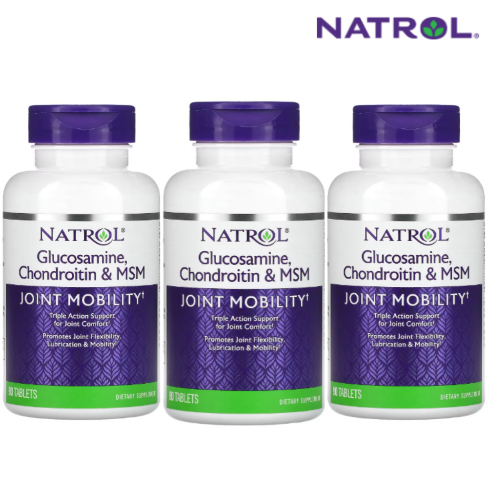 글루코사민 콘드로이친 <b>MSM</b> 미국 <b>Natrol</b> 90 정 3개 세트