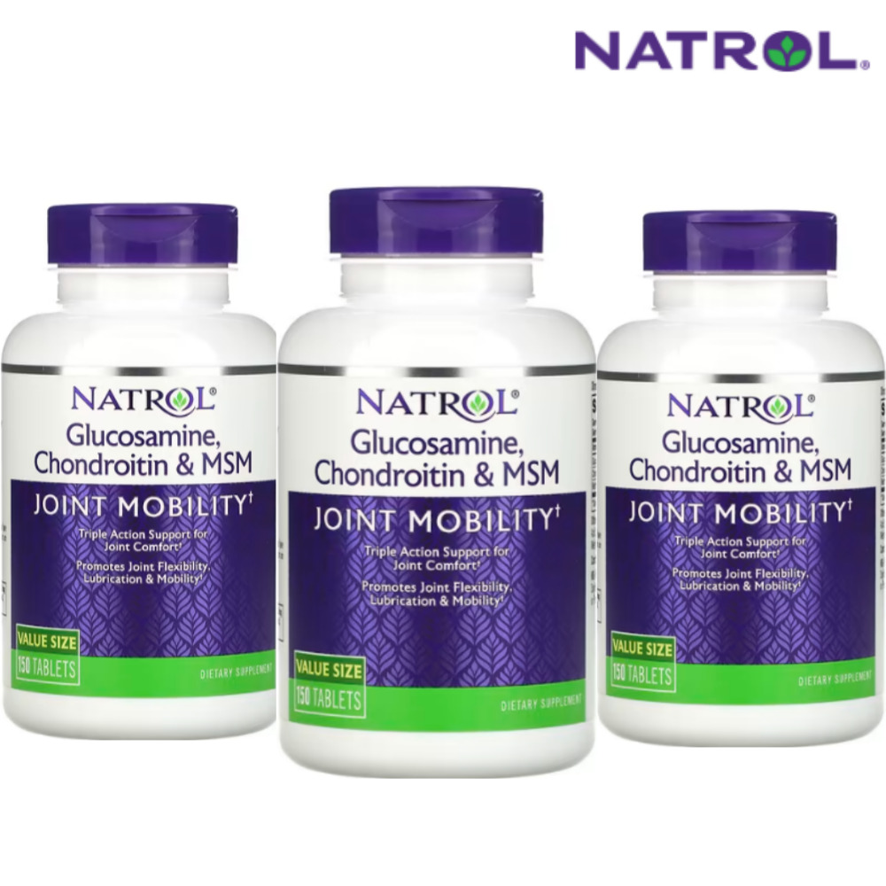 글루코사민 콘드로이친 <b>MSM</b> 미국 <b>Natrol</b> 150 정 3개 세트