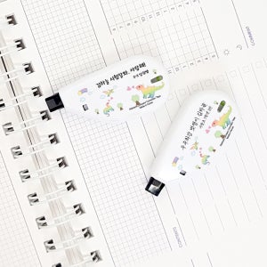 이름 각인 응원 문구 인쇄 레인보우 공룡 네임 수정테이프