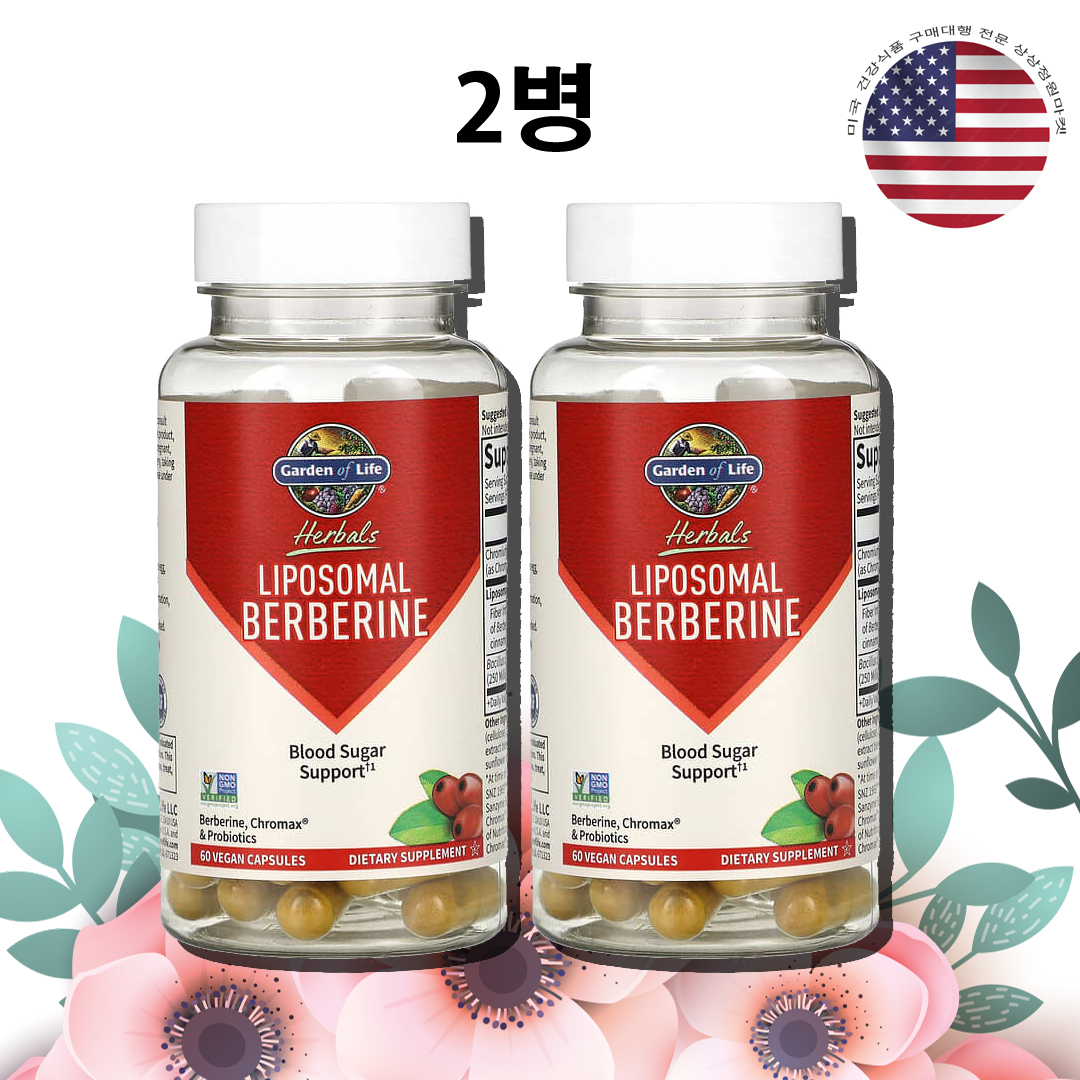 <b>가든오브라이프</b> 리포조말 베르베린 1000mg 60정 <b>크롬</b> 유산균 CFU x 2병