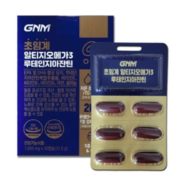 GNM자연의품격 초임계 알티지오메가3 루테인지아잔틴 1050mg 30캡슐 3개
