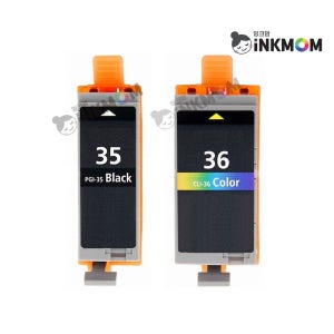 PGI-35BK (캐논 35 Black) CLI-36CL (캐논 36 Color) 검정 칼라 재생(호환)잉크 SET