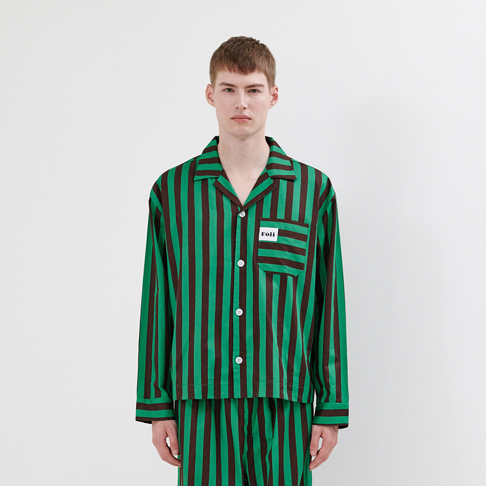 [폴리] (Unisex) 포레스트 그린 파자마 셔츠