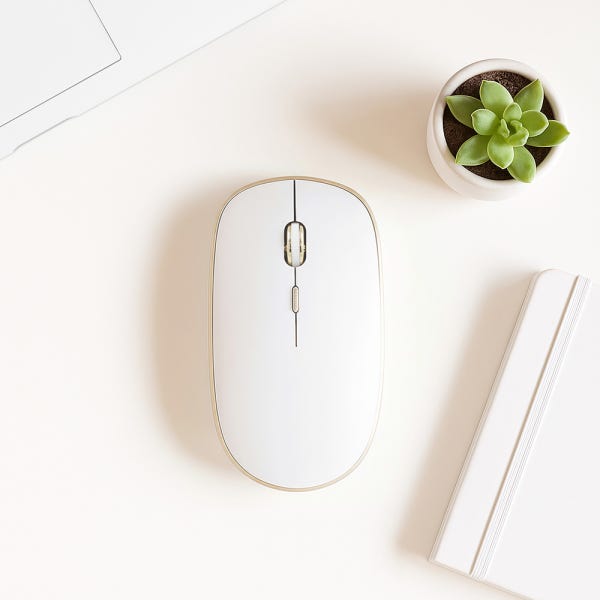 LG그램 호환 저소음 무선 마우스 FOR GM-100 화이트 골드 사무용 학생용 DPI조절