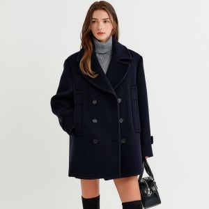 [룩캐스트][1/5 예약배송] 니야 울 하프 피코트_네이비 / NIYA WOOL HALF PEACOAT_NAVY