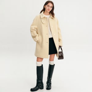 [룩캐스트][1/7 예약배송] 헤일리 울 부클 하프 코트_버터 / HAILY WOOL BOUCLE HALF COAT_BUTTER