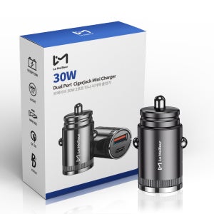 르메이어 초미니 듀얼포트 시거잭 완전매립 차량용 고속충전기 C타입 PD 30W