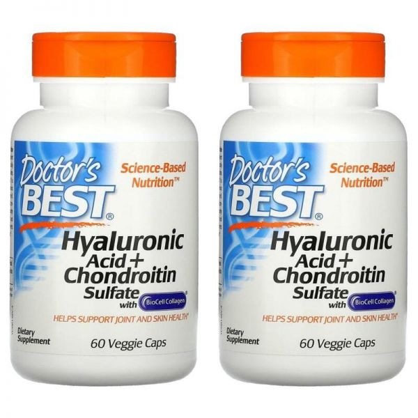 Doctors Best 닥터스베스트 <b>히알루론산</b> 콘드로이틴 <b>설페이트</b> 60캡슐 2팩