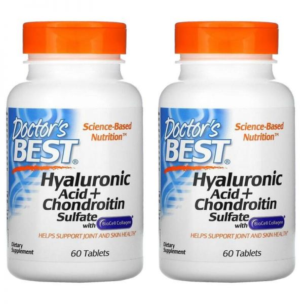 Doctors Best 닥터스베스트 <b>히알루론산</b> 콘드로이틴 <b>설페이트</b> 60정 2팩