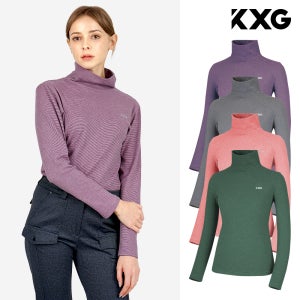 KXG 라운딩 여성 골프티셔츠 이너 겨울 골프티 목폴라 K9WWSH1980