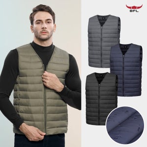 남성 웰론 브이넥 경량 패딩 다운 조끼 보온 털조끼 남자 겨울 이너 베스트(M5WV14)