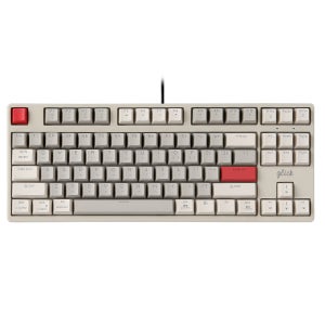 지클릭커 레트로 레드 슈퍼히어로 SPK87 저소음 풀 윤활 기계식 게이밍 키보드(유선)
