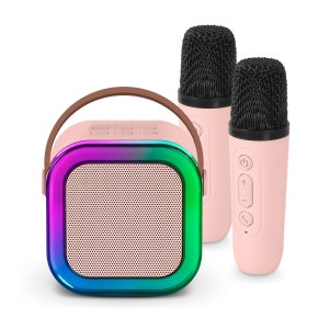 라익미 BC15 풀럼파티 무선 블루투스 스피커 마이크 세트 핑크