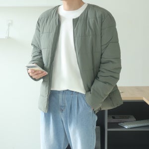 남자 경량패딩 유넥 커플 점퍼 웰론 남자 숏 패딩