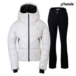피닉스 여성 스키복 2425 Diamond Quilted Jacket WT Side Line Jet Pants BK2