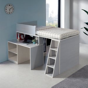 레몬가구 와튼 벙커침대 실속형 안전난간 책상 책장 수납 옷장 벙커 슈퍼싱글 계단장 좁은방