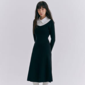 [N판매자배송] 로엠 우븐매칭 니트 원피스 RMOKE4TR12