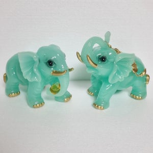 옥 코끼리장식품 청옥코끼리 대형세트 풍수 장식 소품 개업선물 집들이선물 부모님선물