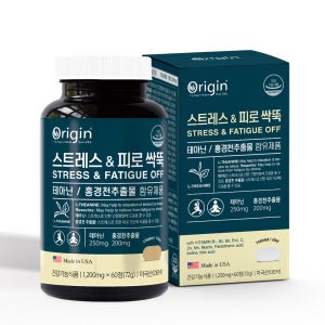 오리진 스트레스 & 피로싹뚝 60정 테아닌 홍경천 긴장완화 피로개선 회복