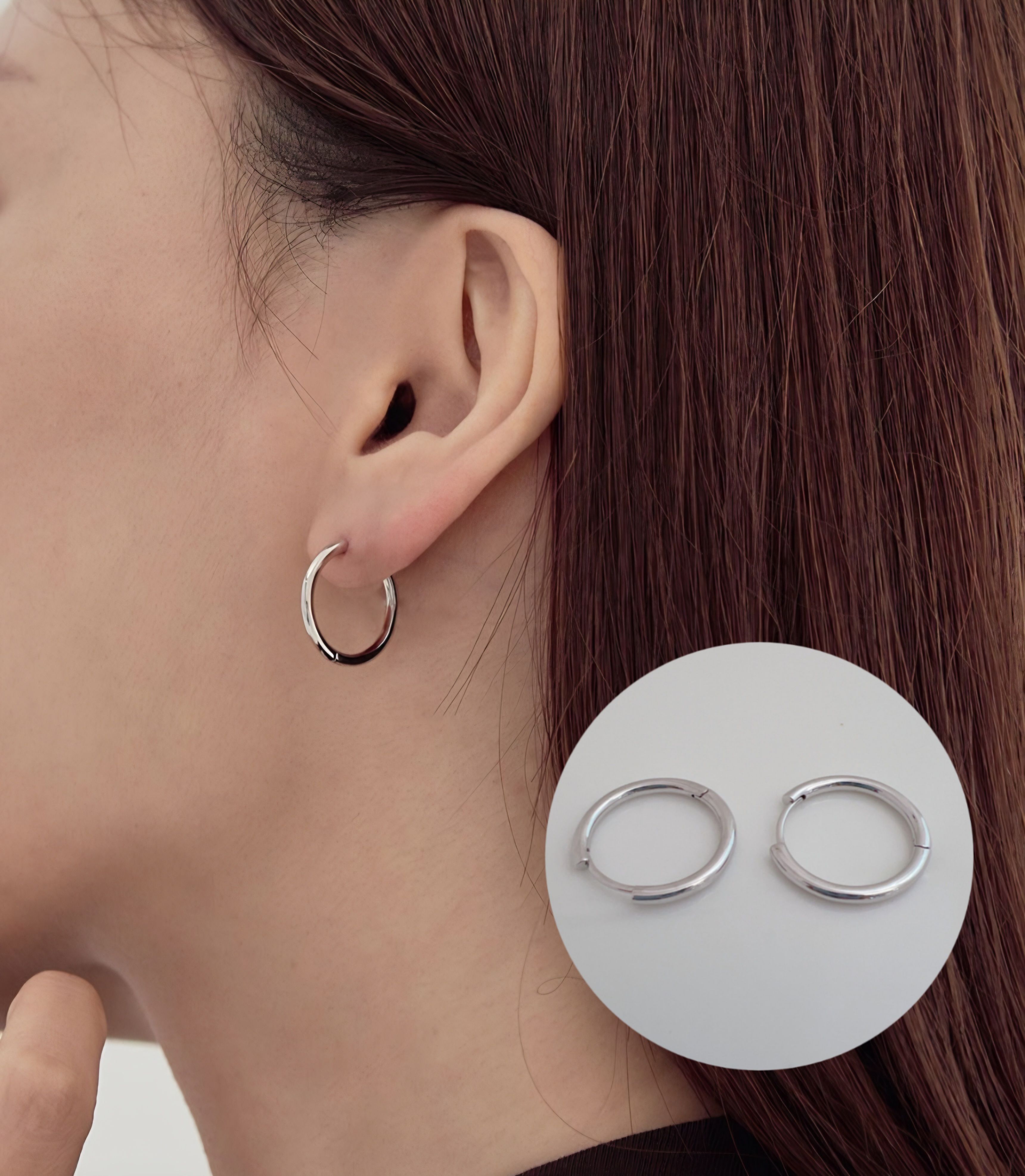 OST 실버 베이직 귀걸이