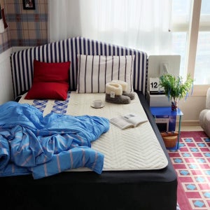 보국 카본 탄소매트 1인용전기요 캠핑 침대전기장판 리버블루 싱글