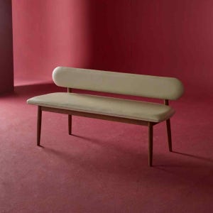 [네스룸]매그넘II 등받이 가죽 벤치의자 편한 카페 디자인 식탁의자 2인 3인